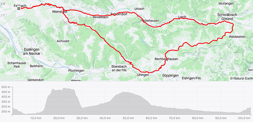 Kartenausschnitt der Radrunde