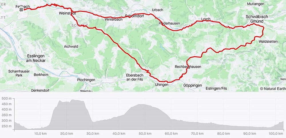 Kartenausschnitt der Radrunde